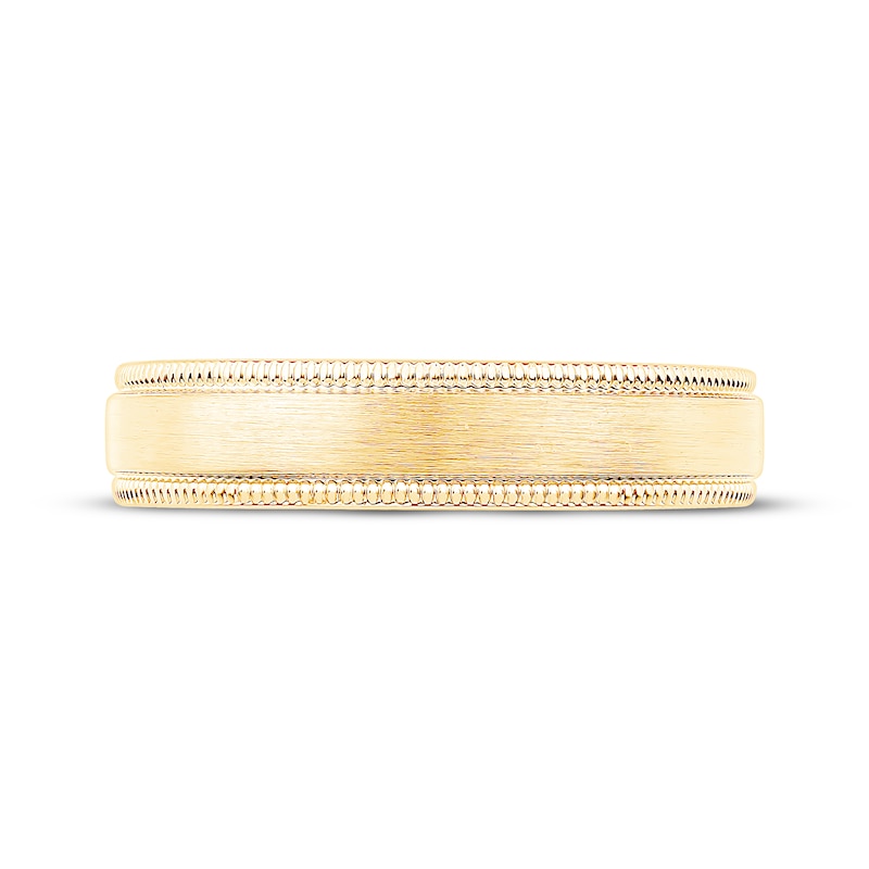 Main Image 3 of Now + Forever Brushed Milgrain Wedding Band 10K Yellow Gold 4mm