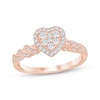Thumbnail Image 1 of Now + Forever Multi-Diamond Heart-Shaped Engagement Ring 1/3 ct tw 10K Rose Gold