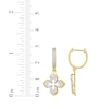 Thumbnail Image 3 of Diamond Flower Outline Dangle Hoop Earrings 1/3 ct tw 10K Yellow Gold