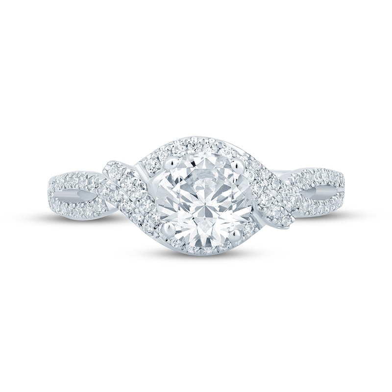 Main Image 3 of Now + Forever Round-Cut Diamond Bypass Engagement Ring 1-1/5 ct tw 14K White Gold