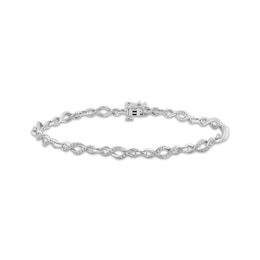 Diamond Twist Link Bracelet 1/4 ct tw Sterling Silver 7"