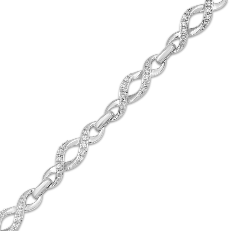 Main Image 2 of Diamond Twist Link Bracelet 1/4 ct tw Sterling Silver 7&quot;