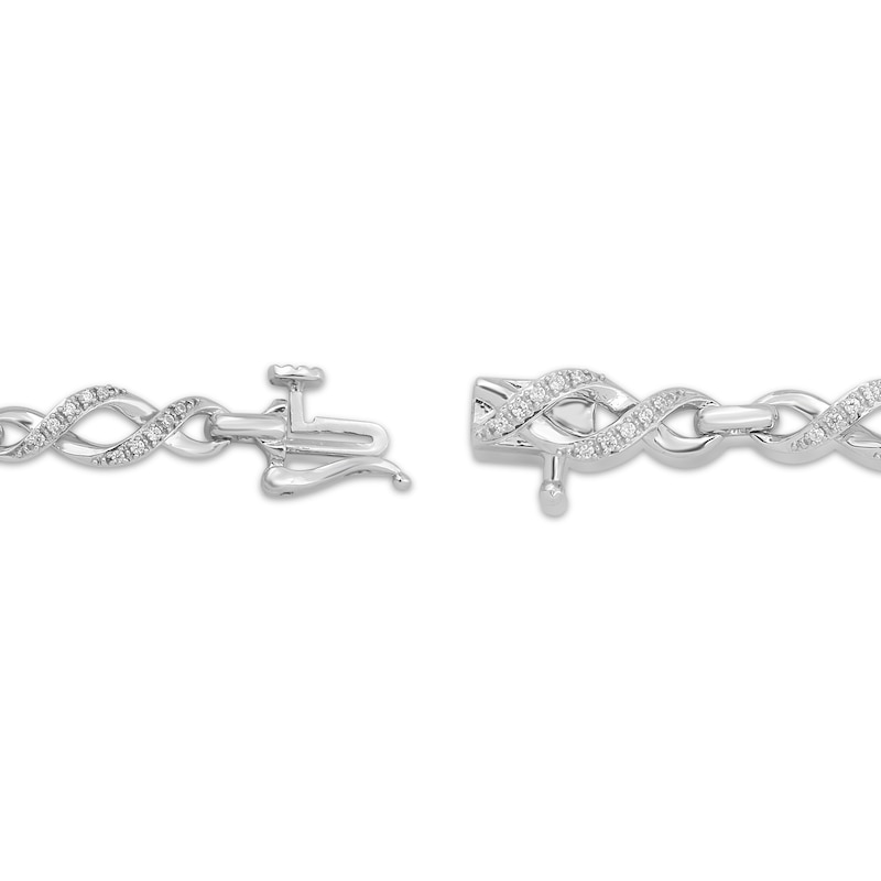 Main Image 3 of Diamond Twist Link Bracelet 1/4 ct tw Sterling Silver 7&quot;