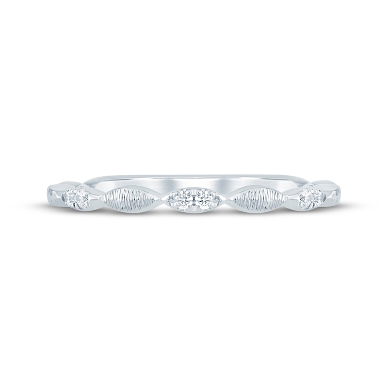 Main Image 3 of Now + Forever Diamond Textured Anniversary Ring 1/10 ct tw 10K White Gold