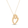 Thumbnail Image 2 of Mother & Child Heart Necklace 10K Yellow Gold 18"