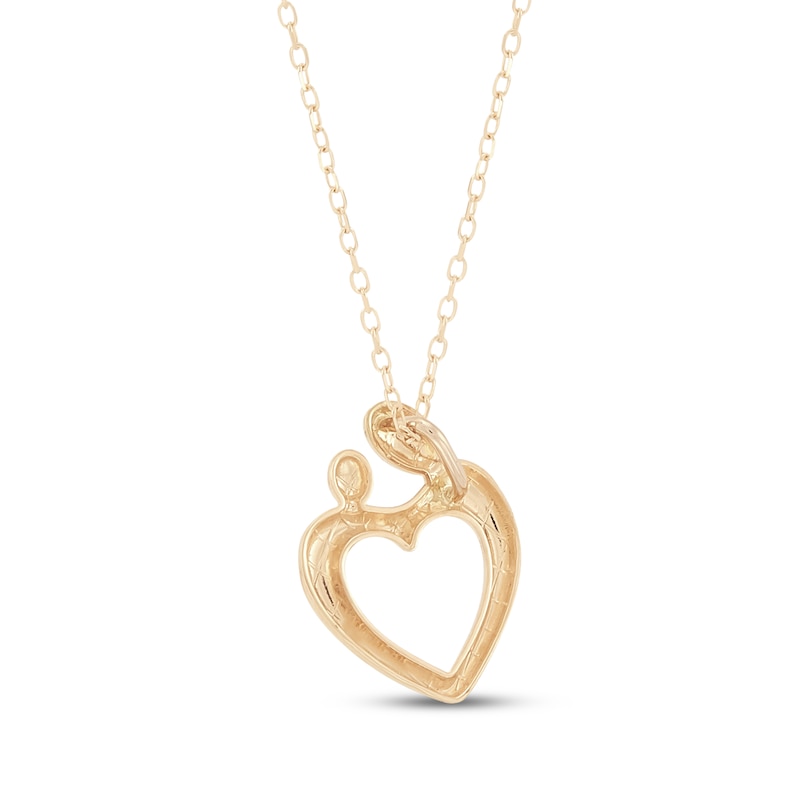 Main Image 3 of Mother & Child Heart Necklace 10K Yellow Gold 18"