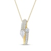 Thumbnail Image 1 of Pear-Shaped & Round-Cut Diamond Bypass Loop Necklace 1 ct tw 10K Yellow Gold 18&quot;