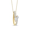Thumbnail Image 2 of Pear-Shaped & Round-Cut Diamond Bypass Loop Necklace 1 ct tw 10K Yellow Gold 18&quot;