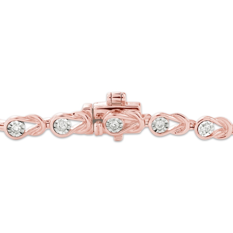 Main Image 2 of Diamond Knot Link Bracelet 1/2 ct tw 10K Rose Gold 7&quot;