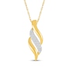Thumbnail Image 1 of Diamond Flame-Shaped Necklace 1/6 ct tw 10K Yellow Gold 18&quot;