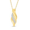 Thumbnail Image 2 of Diamond Flame-Shaped Necklace 1/6 ct tw 10K Yellow Gold 18&quot;