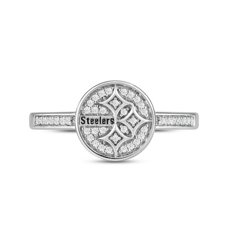 Main Image 2 of True Fans Pittsburgh Steelers 1/15 ct tw Diamond Ring Sterling Silver