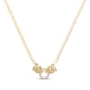 Thumbnail Image 1 of Italian Brilliance Diamond-Cut Double Panther Head Necklace 14K Two-Tone Gold 18"
