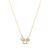 Thumbnail Image 2 of Italian Brilliance Diamond-Cut Double Panther Head Necklace 14K Two-Tone Gold 18"