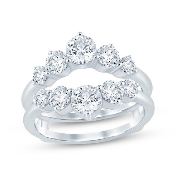 Lab-Grown Diamond Graduated Chevron Enhancer Ring 2 ct tw 14K White Gold