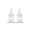 Thumbnail Image 2 of Emerald-Cut White Lab-Created Sapphire Dangle Earrings Sterling Silver