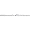 Thumbnail Image 3 of Oval-Cut Lab-Created Opal & White Lab-Created Sapphire Chain Link Bracelet Sterling Silver 7.25"