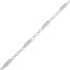 Thumbnail Image 2 of Aquamarine Trio Station Chain Bracelet Sterling Silver 7.25"