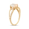Thumbnail Image 2 of Oval-Cut Opal & Diamond Ring 1/8 ct tw 10K Yellow Gold