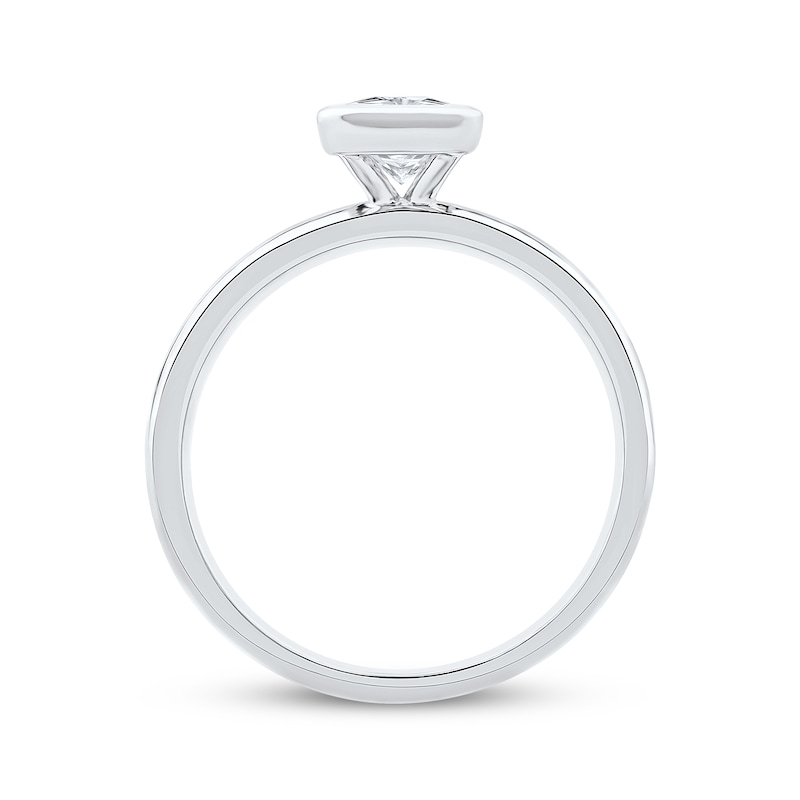 Main Image 3 of Now + Forever Lab-Grown Diamonds Radiant-Cut Bezel-Set Solitaire Engagement Ring 1 ct tw 14K White Gold (F/VS2)