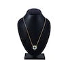 Thumbnail Image 4 of American Blue Sapphire & Diamond Halo Necklace 1/10 ctw tw 10K Yellow Gold 18"