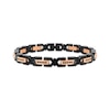 Thumbnail Image 1 of Men's Black Diamond Link Bracelet 1/2 ct tw Black & Rose Ion-Plated Stainless Steel 8.37"