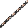 Thumbnail Image 2 of Men's Black Diamond Link Bracelet 1/2 ct tw Black & Rose Ion-Plated Stainless Steel 8.37"