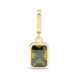 Charmed Memories Emerald-Cut Olive Green Cubic Zirconia Charm 10K Yellow Gold