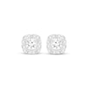 Thumbnail Image 2 of KAY Lab-Grown Diamonds Cushion Halo Stud Earrings 1/2 ct tw Sterling Silver