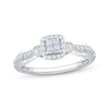Thumbnail Image 1 of Princess-Cut Quad Diamond Promise Ring 1/5 ct tw 10K White Gold