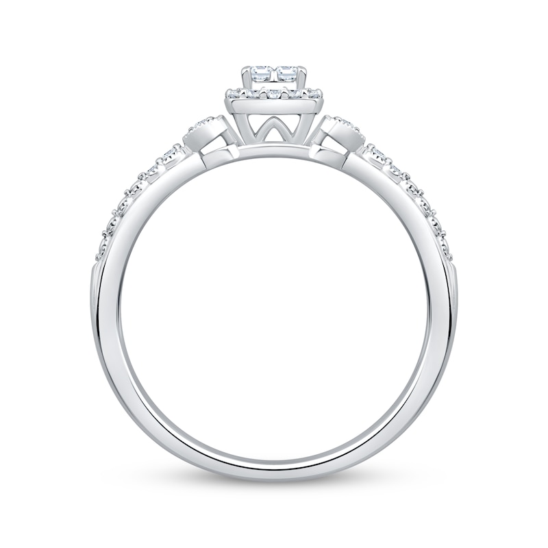 Main Image 2 of Princess-Cut Quad Diamond Promise Ring 1/5 ct tw 10K White Gold