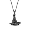 Thumbnail Image 1 of Wicked Black Diamond Witch Hat Necklace 1/8 ct tw Black Rhodium-Plated Sterling Silver 18"