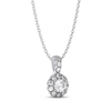 Thumbnail Image 2 of THE LEO Diamond Circle Halo Necklace 5/8 ct tw 14K White Gold 19"