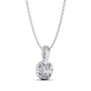 Thumbnail Image 3 of THE LEO Diamond Circle Halo Necklace 5/8 ct tw 14K White Gold 19"