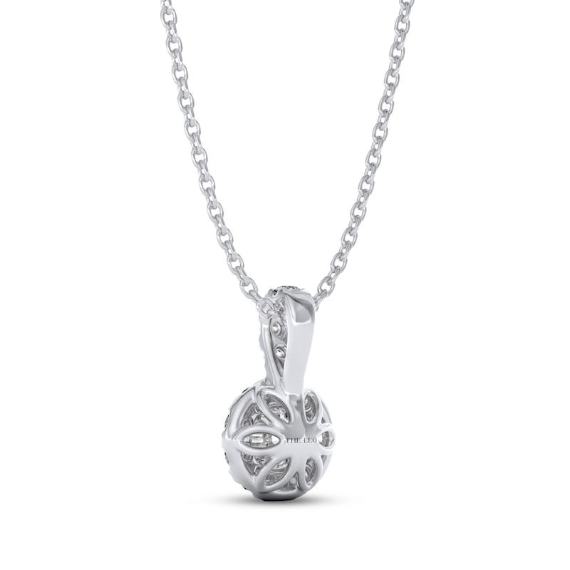 Main Image 3 of THE LEO Diamond Circle Halo Necklace 5/8 ct tw 14K White Gold 19"