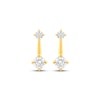 Thumbnail Image 2 of Milestones Lab-Grown Diamond Two-Stone Drop Earrings 1/4 ct tw 10K Yellow Gold