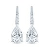 Thumbnail Image 2 of Monique Lhuillier Bliss Pear-Shaped Lab-Grown Diamond Drop Earrings 3-1/4 ct tw Platinum-Plated Sterling Silver