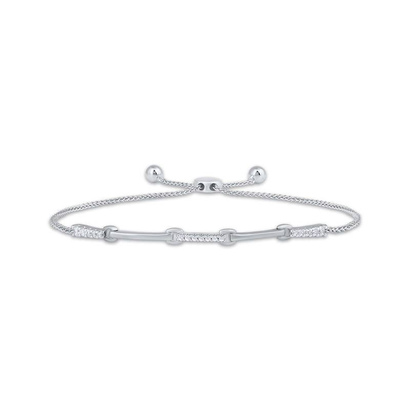 Main Image 1 of Diamond Bolo Bracelet 1/4 ct tw 10K White Gold