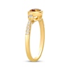Thumbnail Image 2 of Le Vian Oval-Cut Citrine East-West Ring 1/8 ct tw Diamonds 14K Honey Gold
