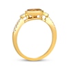 Thumbnail Image 3 of Le Vian Oval-Cut Citrine East-West Ring 1/8 ct tw Diamonds 14K Honey Gold
