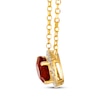 Thumbnail Image 2 of Le Vian Oval-Cut Garnet East-West Halo Necklace 1/10 ct tw Diamonds 14K Honey Gold 19"