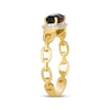 Thumbnail Image 2 of Le Vian Oval-Cut Chocolate Quartz Chain Link Ring 1/15 ct tw Diamonds 14K Honey Gold