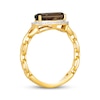 Thumbnail Image 3 of Le Vian Oval-Cut Chocolate Quartz Chain Link Ring 1/15 ct tw Diamonds 14K Honey Gold
