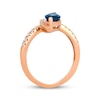 Thumbnail Image 3 of Le Vian Marquise-Cut Blue Topaz Ring 1/6 ct tw Diamonds 14K Strawberry Gold