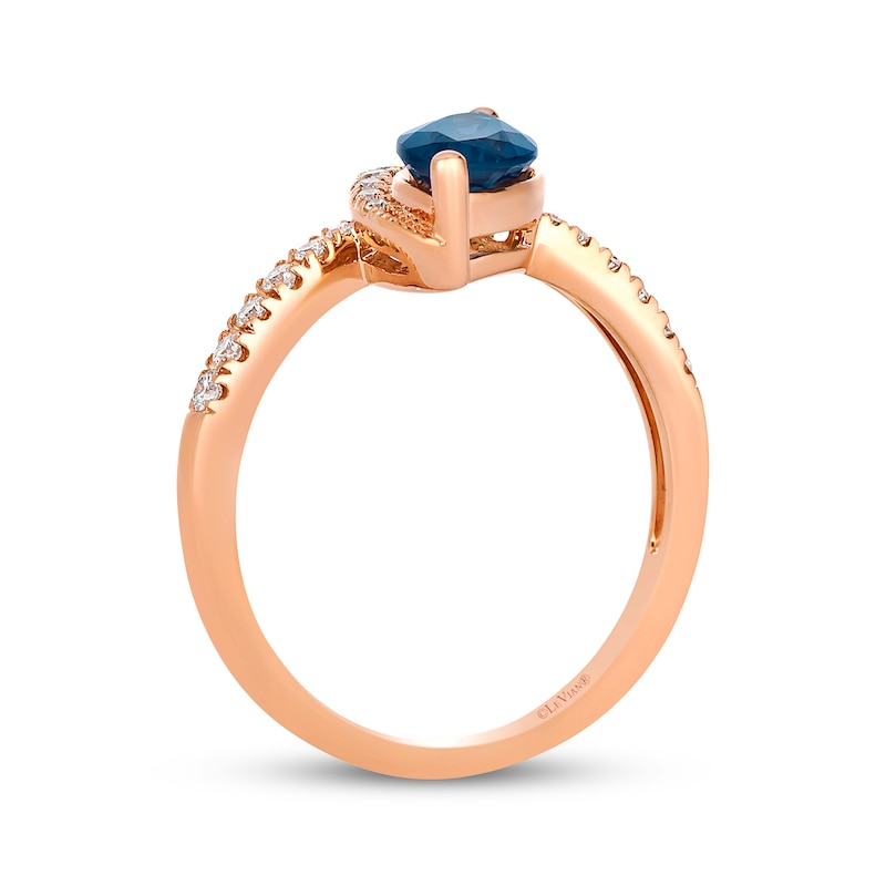 Main Image 3 of Le Vian Marquise-Cut Blue Topaz Ring 1/6 ct tw Diamonds 14K Strawberry Gold