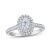 Thumbnail Image 1 of KAY Signature Collection Oval-Cut Diamond Double Halo Engagement Ring 3/4 ct tw 14K White Gold
