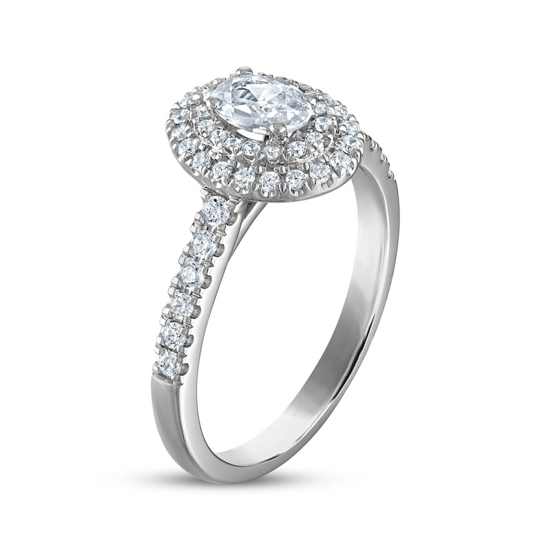 Main Image 2 of KAY Signature Collection Oval-Cut Diamond Double Halo Engagement Ring 3/4 ct tw 14K White Gold