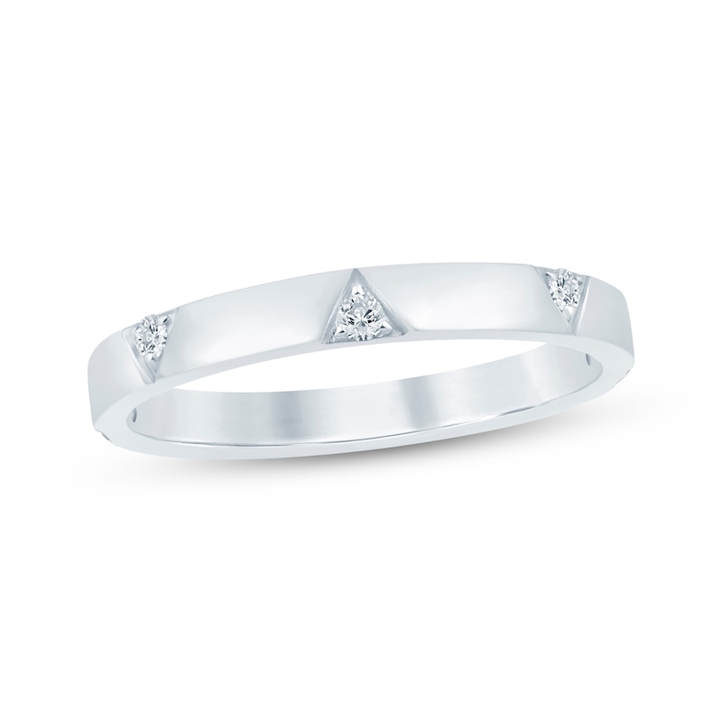 Main Image 1 of Now + Forever Diamond Five-Stone Triangle Anniversary Ring 1/10 ct tw 10K White Gold