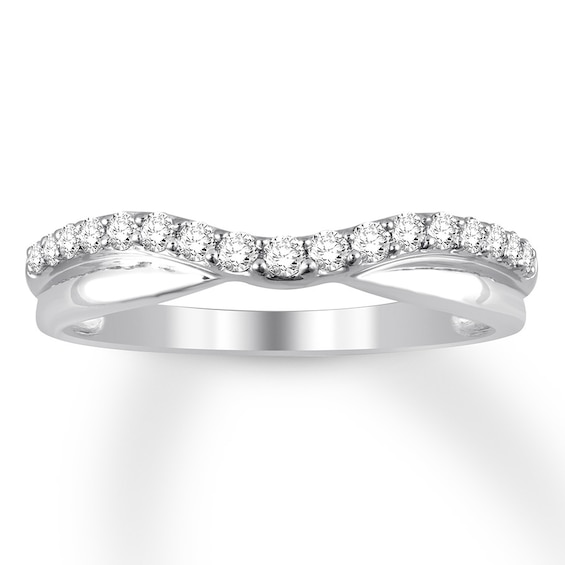 Now + Forever Diamond Enhancer Ring 1/10 ct tw Round-cut 14K White Gold