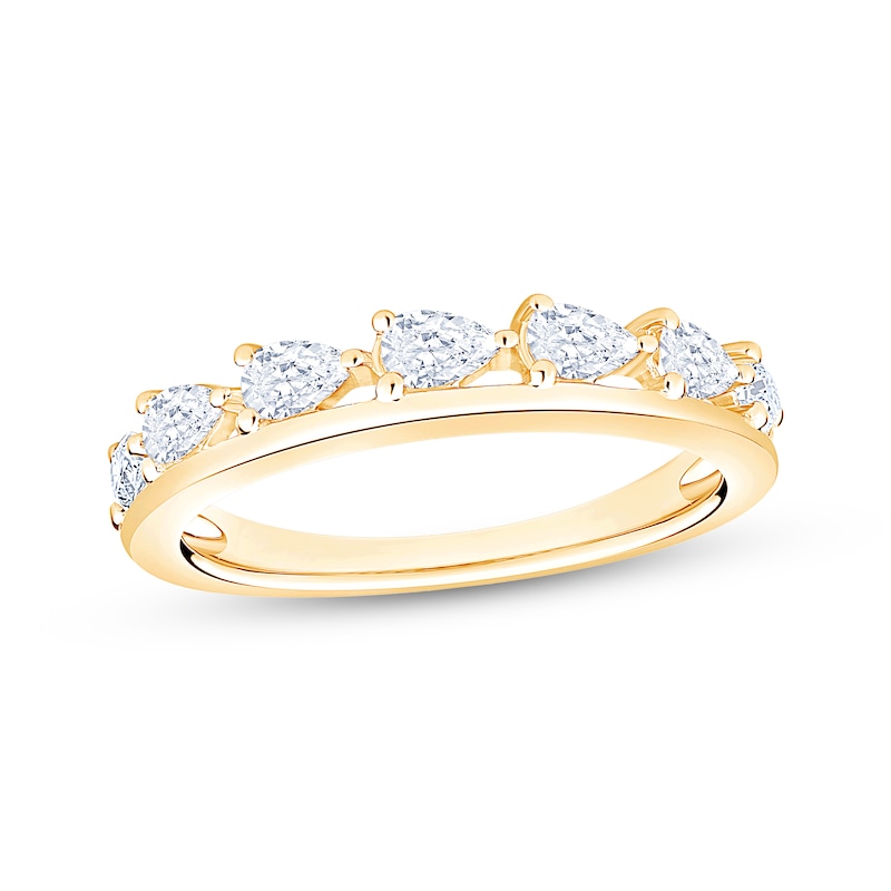Main Image 1 of Now + Forever Lab-Grown Diamonds Pear-Shaped Anniversary Ring 5/8 ct tw 14K Yellow Gold